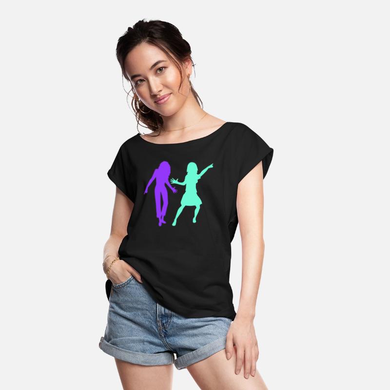 2 Party Women Couple Two Dance Friends Silhouette
