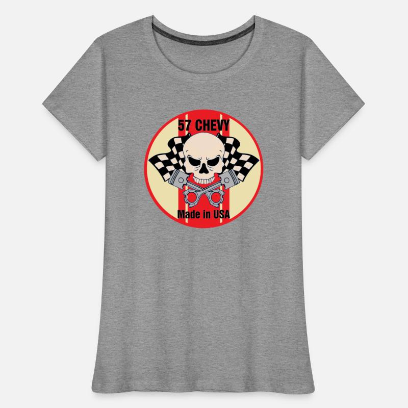 57 Chevy Made in USA skull & pistons