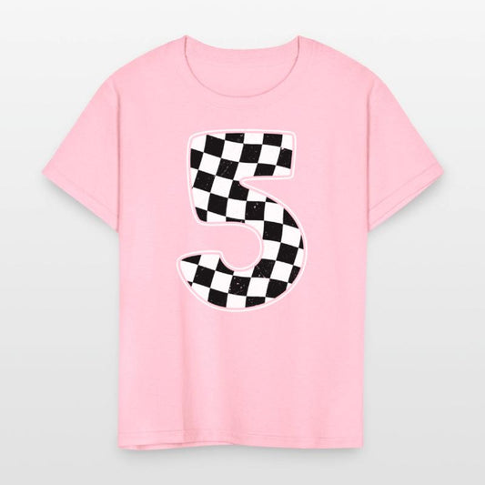 5th Birthday Checkered Number 5 Car Racing Flag