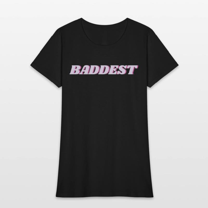 "Baddest" 90s Vintage Word Art Pink