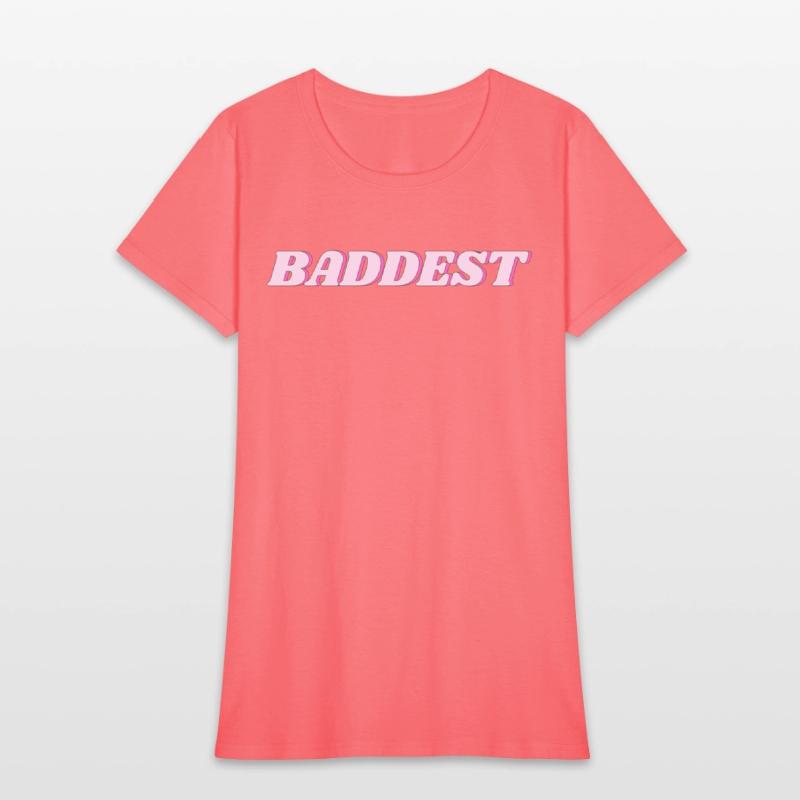 "Baddest" 90s Vintage Word Art Pink