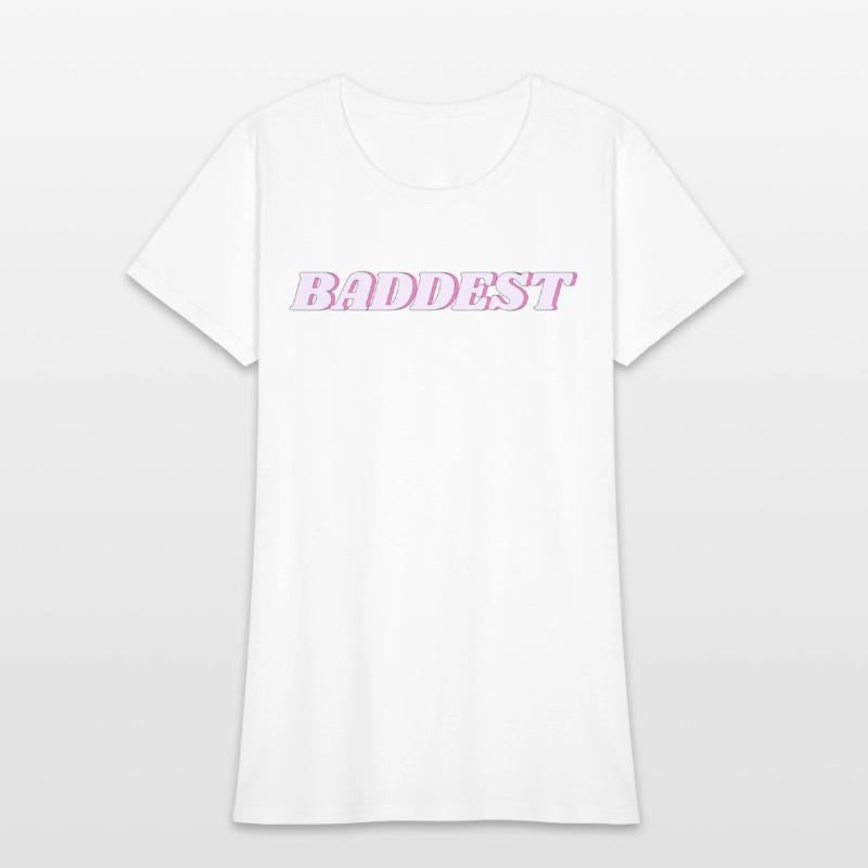 "Baddest" 90s Vintage Word Art Pink