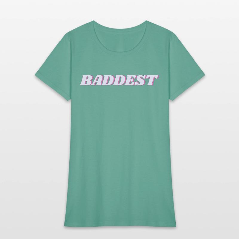 "Baddest" 90s Vintage Word Art Pink
