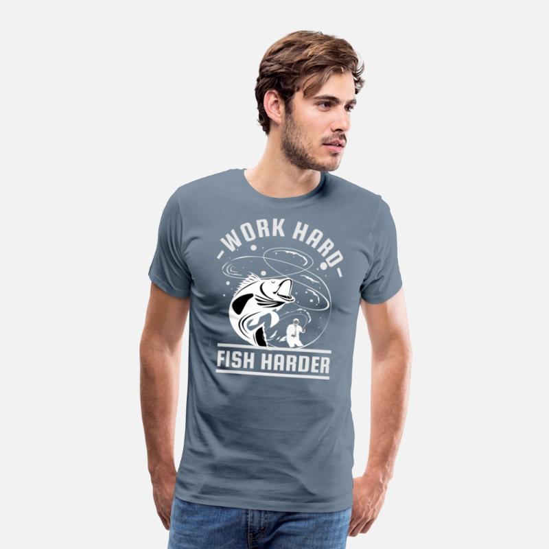 Work Hard Fish Harder | Fishing T-Shirts For Men