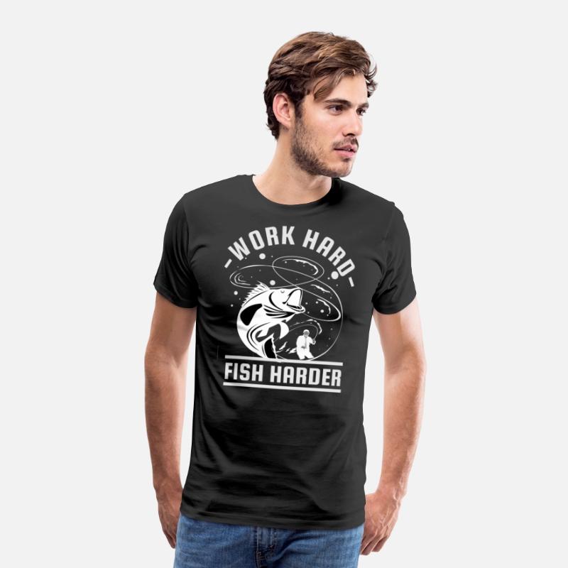 Work Hard Fish Harder | Fishing T-Shirts For Men